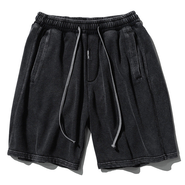 Black Retro Streetwear Shorts