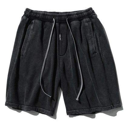Black Retro Streetwear Shorts