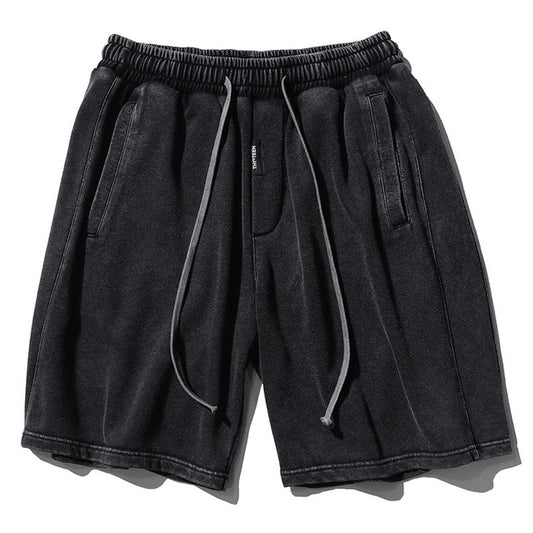 Black Retro Streetwear Shorts
