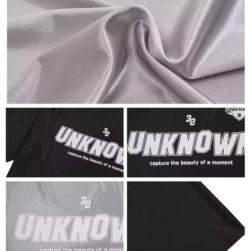 Shiny Silver Oversized Stripe T-Shirt for Women