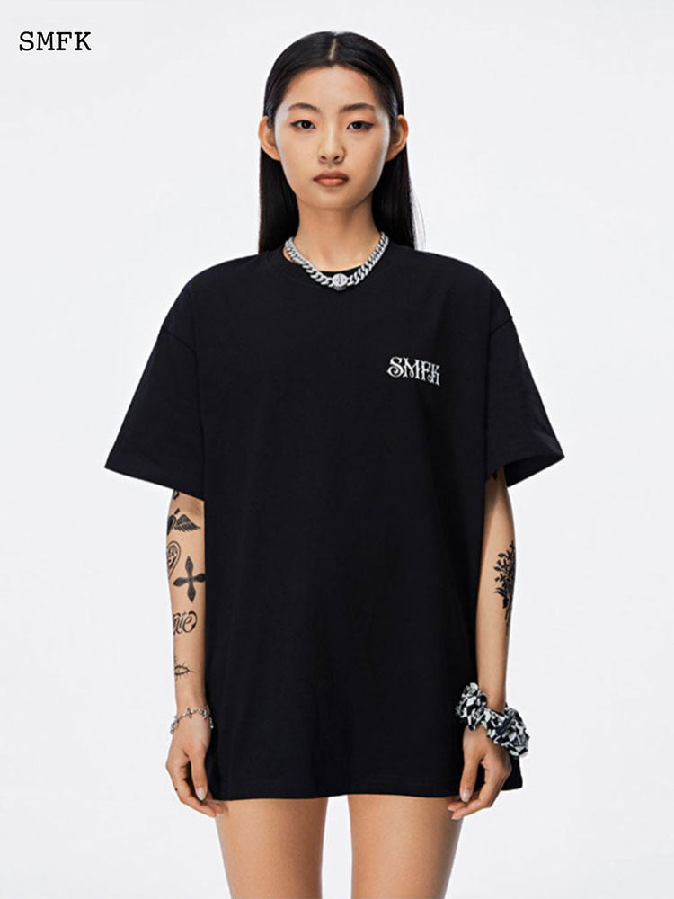 SMFK Women's Oversized Cotton Short Sleeve T-Shirt