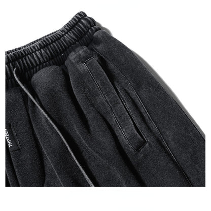 Black Retro Streetwear Shorts