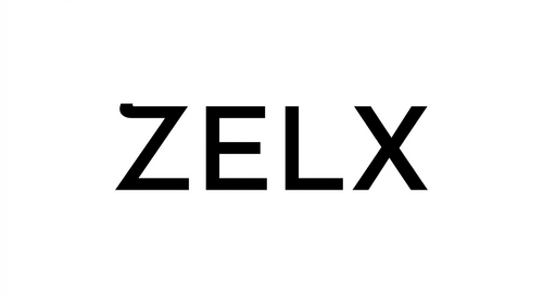 Black 'ZELX' logo on a white background