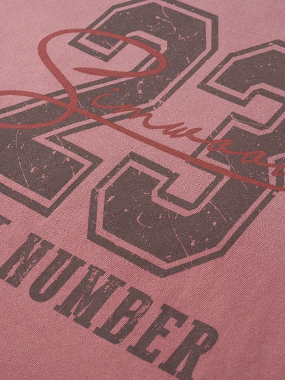 Vintage Washed Distressed Lucky Number Boxy Tee