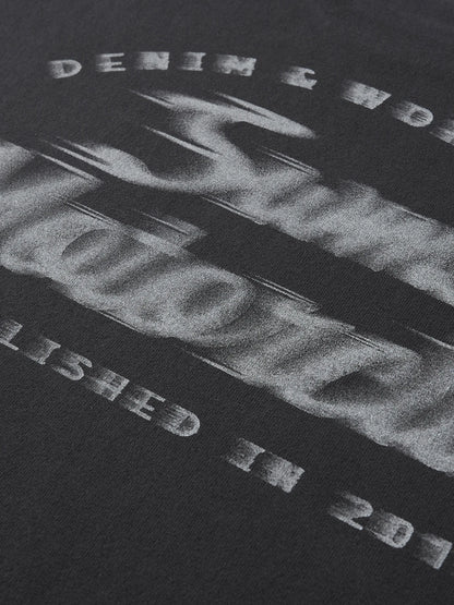 Vintage Washed Motorclub Letter Print Tee