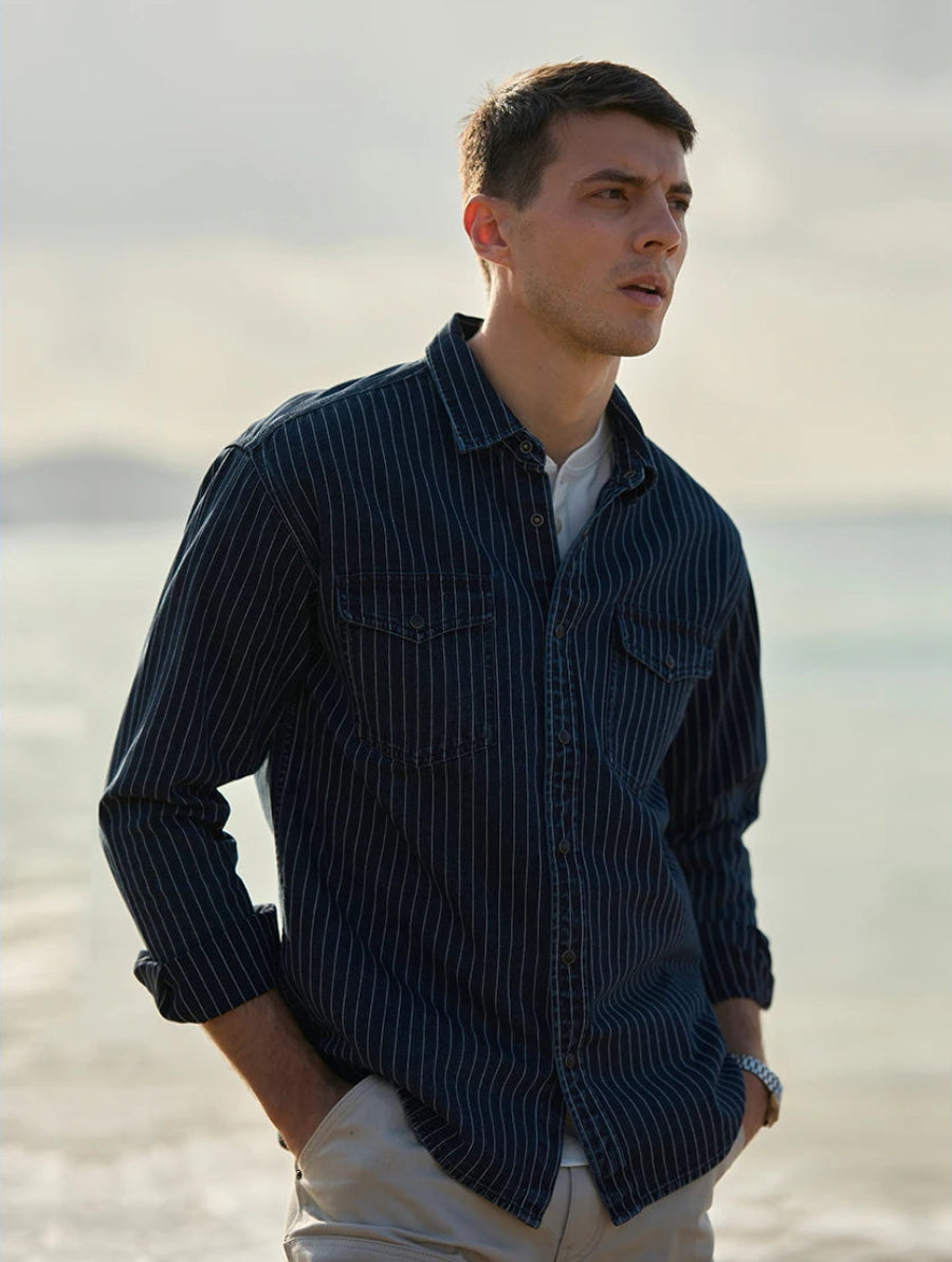 Oversized Vertical Striped Shirt