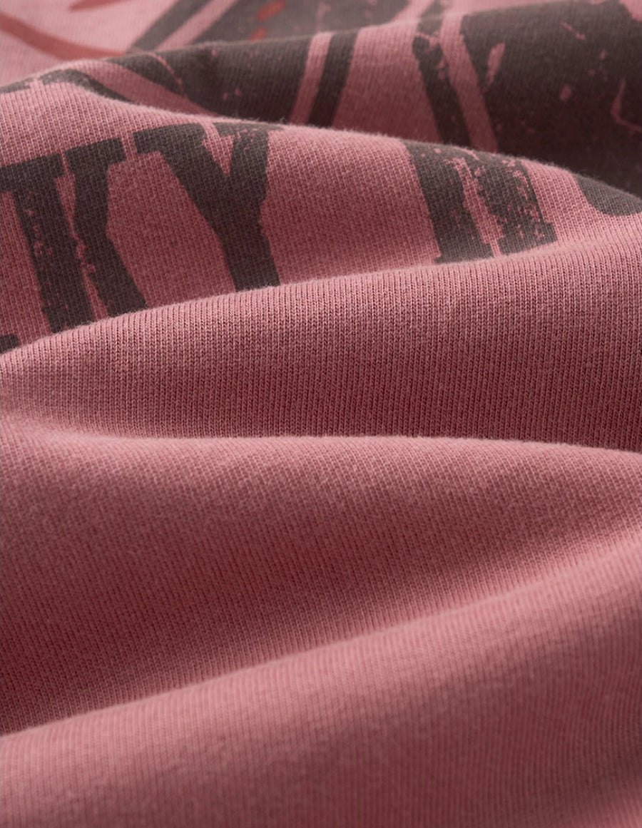 Vintage Washed Distressed Lucky Number Boxy Tee