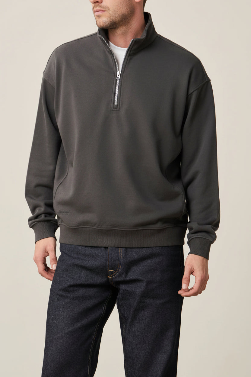 Heavyweight Stand Collar Half-Zip Pullover