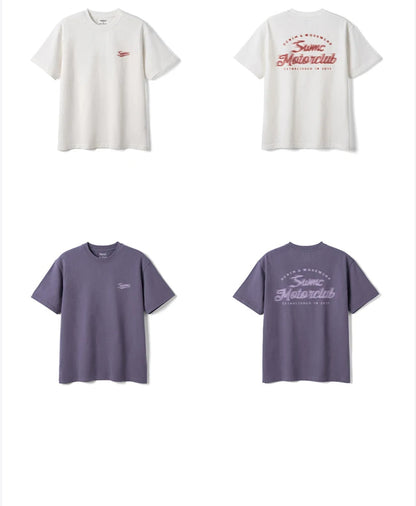 Vintage Washed Motorclub Letter Print Tee