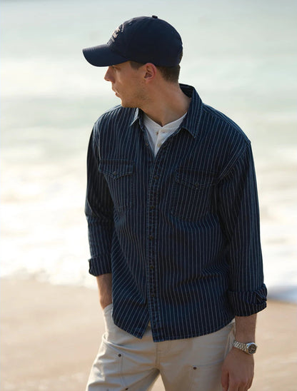 Oversized Vertical Striped Shirt
