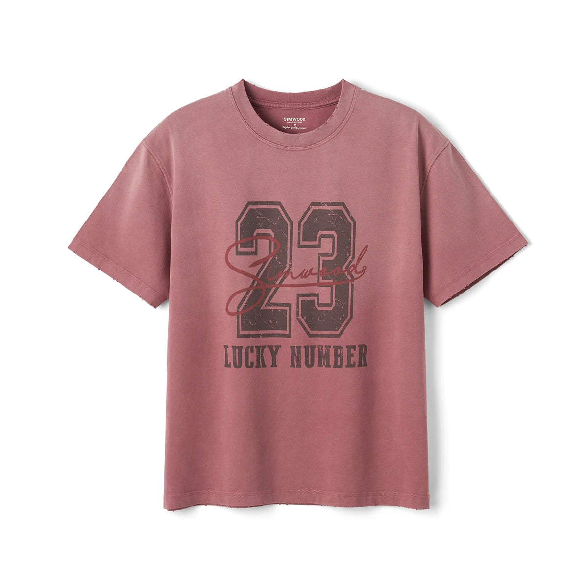 Vintage Washed Distressed Lucky Number Boxy Tee