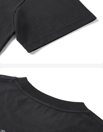 Vintage Washed Motorclub Letter Print Tee