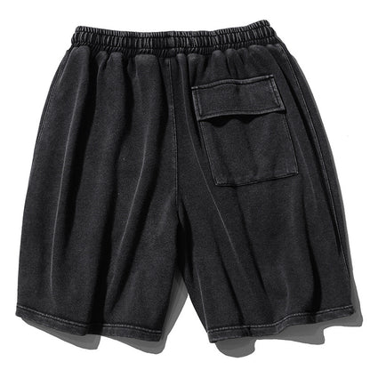 Black Retro Streetwear Shorts